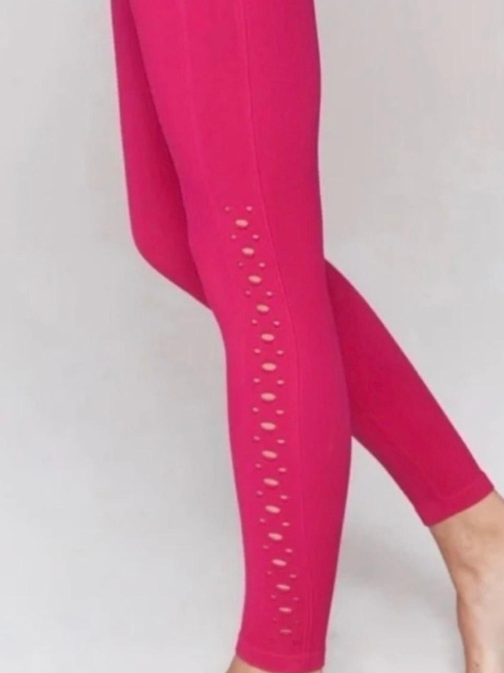 Spiritual Gangster Fuchsia Laser-Cut High-Rise Leggings